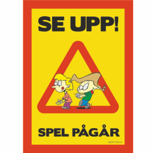 Se upp-barn med mobil